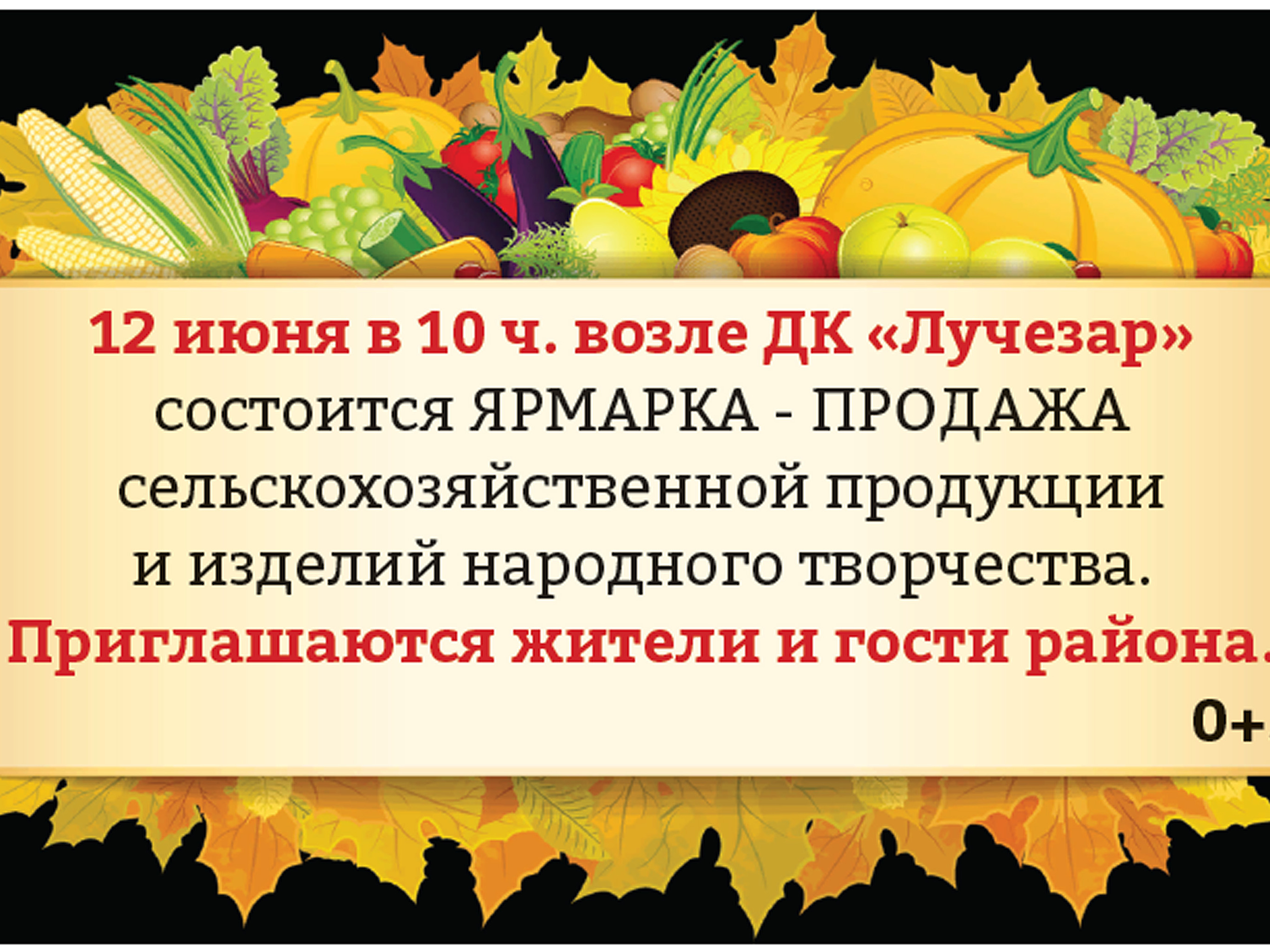 Ярмарка выходного дня 12 июня 2023 года с 10-00 часов.